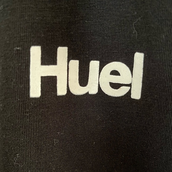 Huel Mens T-Shirt SZ(2XL) Black Cotton Blend Crew Neck Classic Tee - Picture 2 of 4